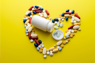 colorful pills in heart shape